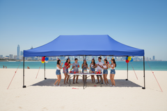 Canopy Tent, Sturdy Metal Frame Gazebo Tent with Adjustable Heights, Easy Setup, Beach Tent Waterproof & UV-Resistant Camping Tent for Weddings Garden Parties Events Commercial in Blue and Red colors