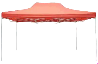 Red pop-up canopy tent on a transparent background
