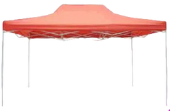 Red pop-up canopy tent on a transparent background