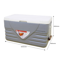 PRINCEWARE 120L Grey Ice Box with Strong Flexible Side Handles, Lid Lock. #3503