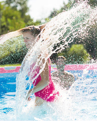 Intex 28266EH 7'L x 5'W x 23-5/8"H Rectangular Metal Frame Above Ground Outdoor Backyard Swimming Pool, 439 Gallons of Water, Pink