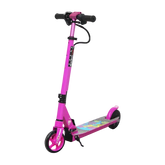 Pink scooter with colorful deck on a transparent background