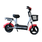 Small electric commuter with red accents on a transparent background