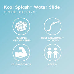 Intex Kool Splash Inflatable Water Slide Swimming Pool Play Center with Built in Sprayers for Kids and Adults, Ages 6 and Up