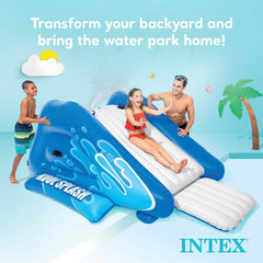 Intex Kool Splash Inflatable Water Slide Swimming Pool Play Center with Built in Sprayers for Kids and Adults, Ages 6 and Up