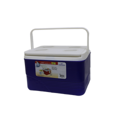 PRINCEWARE Blue Ice Box 5 pc SET with Side Handles, Lid Lock & 6-Glass Holder - 3497C3 - 60L + 30L + 14L + 6L + 1.25L