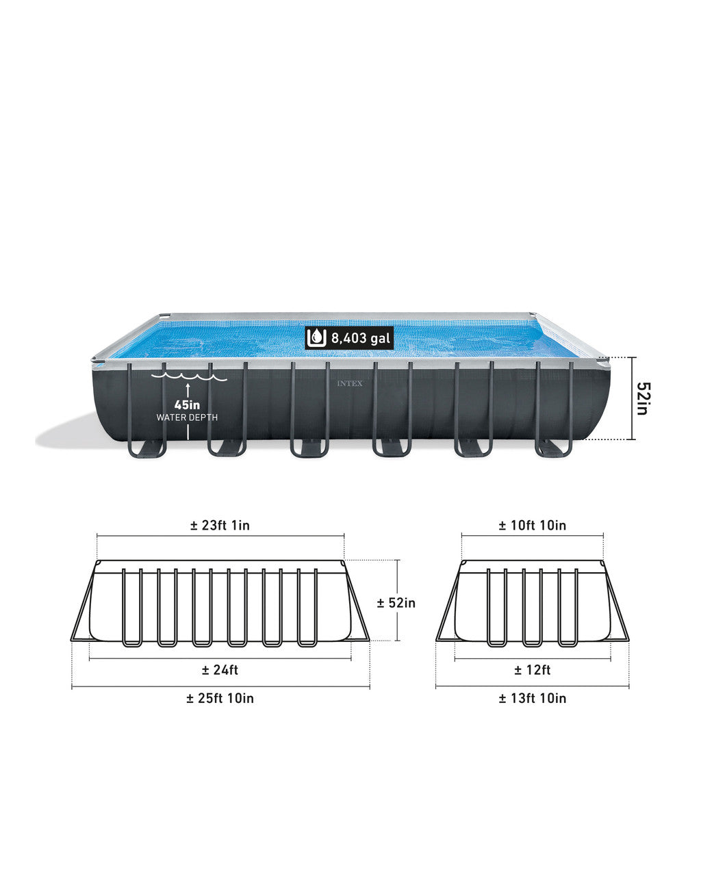 Rectangular Ultra XTR® Frame Above Ground Pool w/ Sand Filter Pump