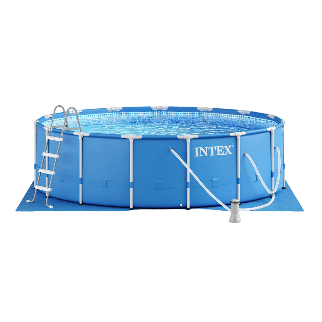 Intex above-ground pool with ladder on a transparent background