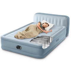 Intex Plush Headboard Airbed Queen - 2-Persons - With Built-In Pump