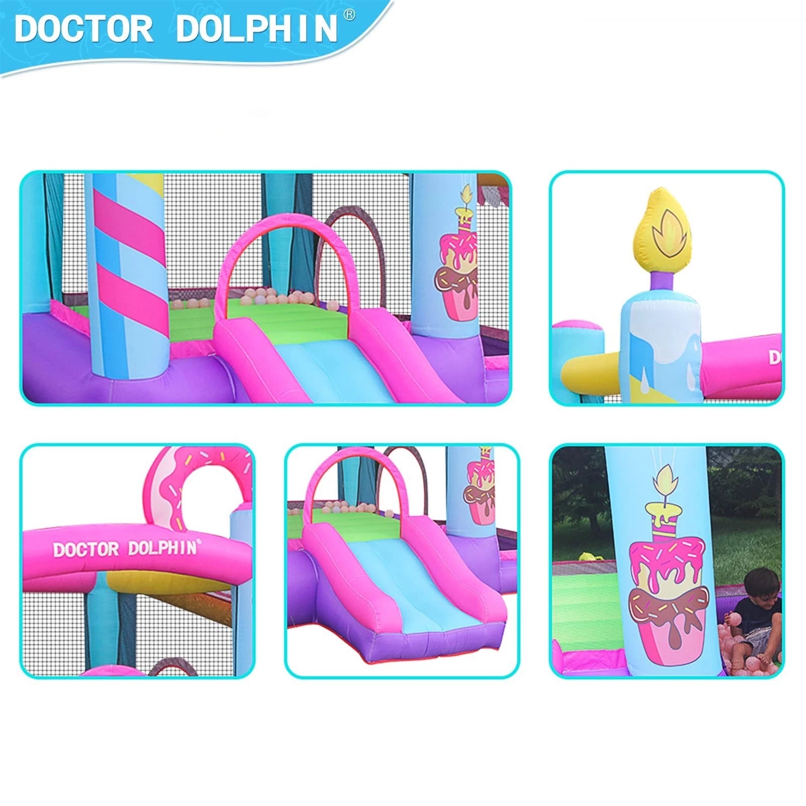 Flobo Doughnuts Bouncy Castle For Kids 290 x 270 x 220cm