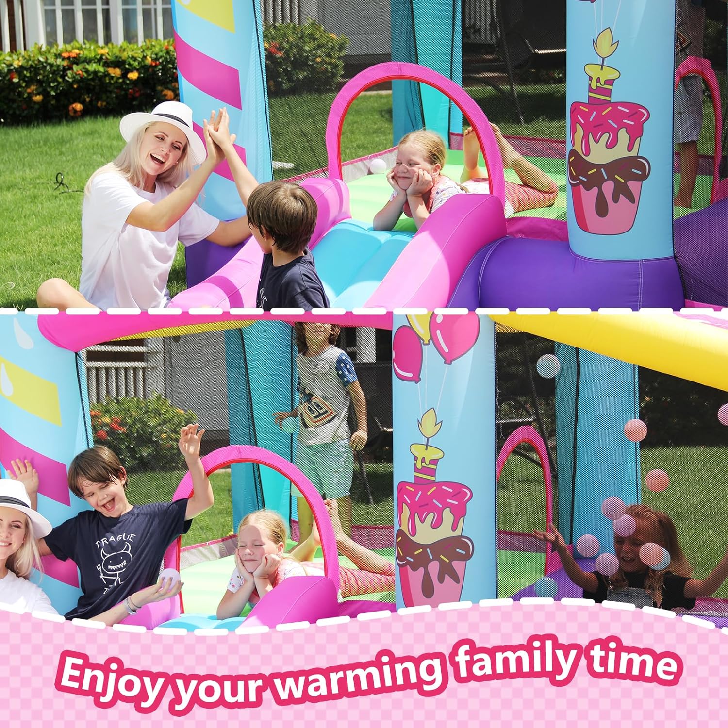 Flobo Doughnuts Bouncy Castle For Kids 290 x 270 x 220cm