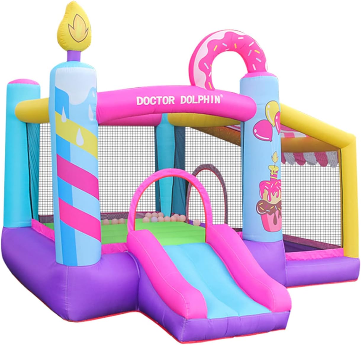 Flobo Doughnuts Bouncy Castle For Kids 290x270x220cm