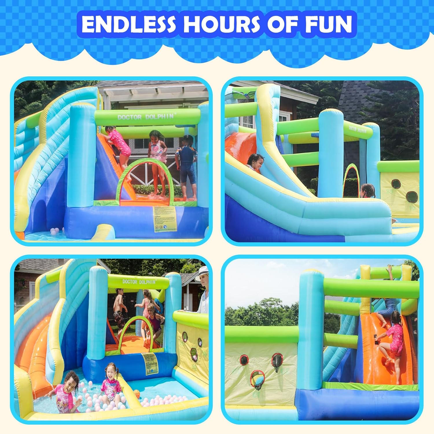 Flobo Water Park Bouncy Castle for Kids 360x340x218cm
