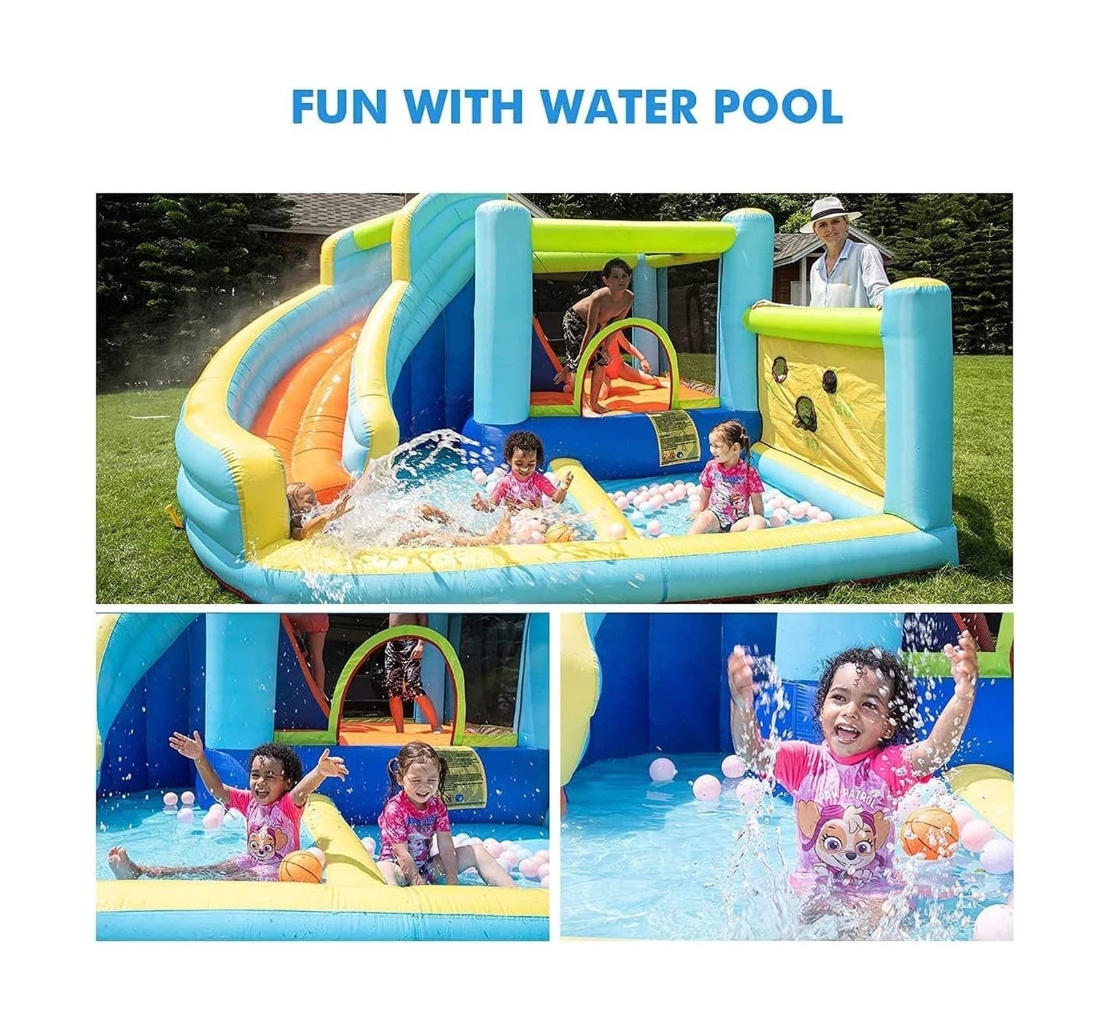 Flobo Water Park Bouncy Castle for Kids 360x340x218cm
