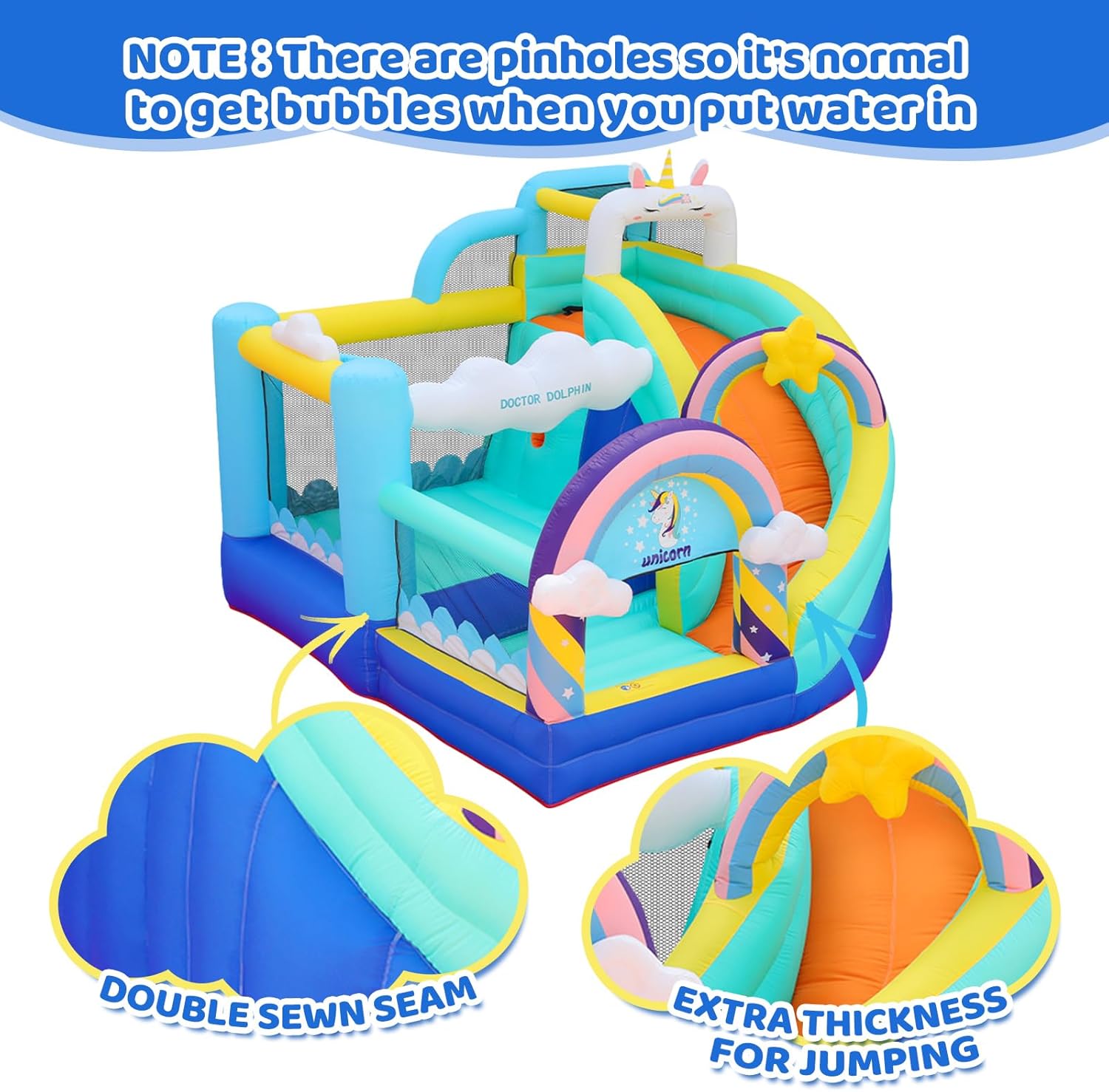 Flobo Unicorn Bouncy Castle for Kids 320 x 290 x 235cm