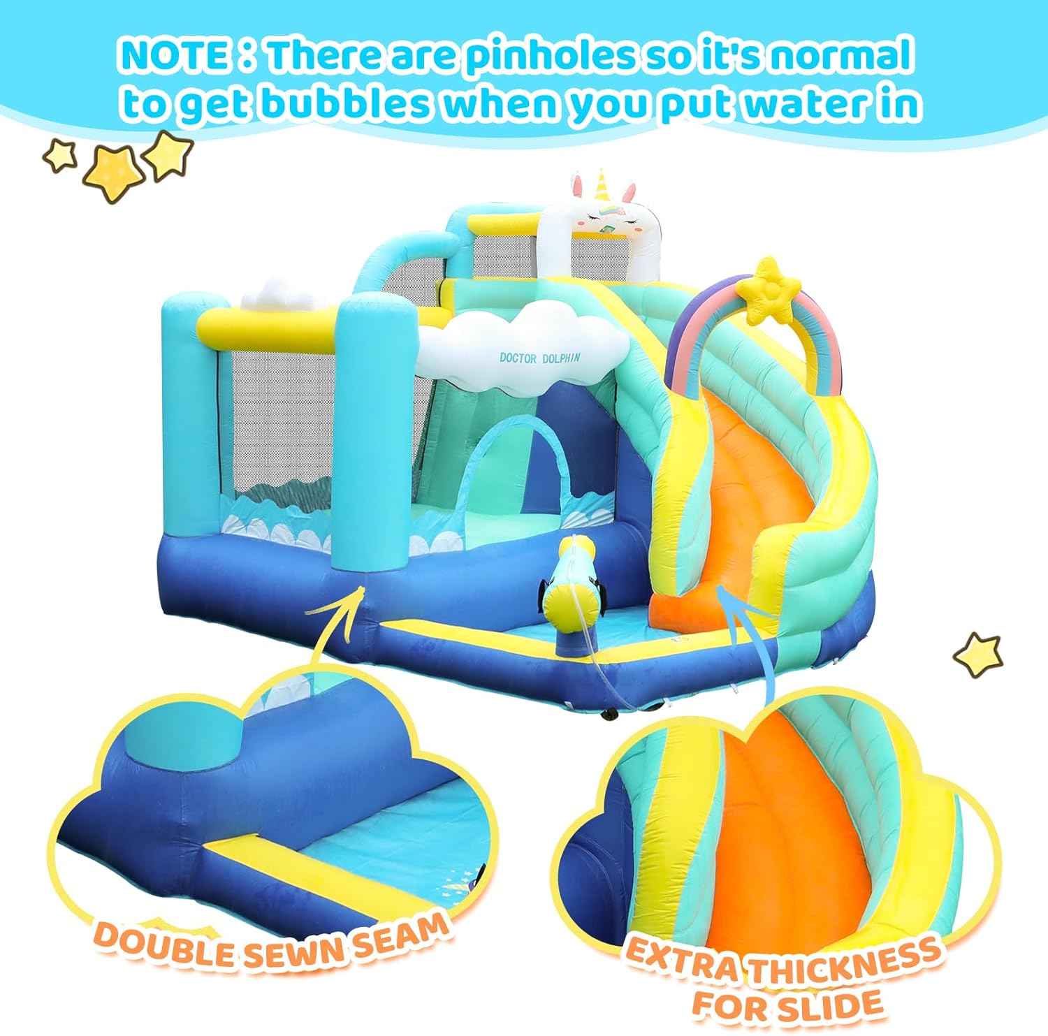 Flobo Unicorn Bouncy Castle for Kids 320 x 290 x 235cm