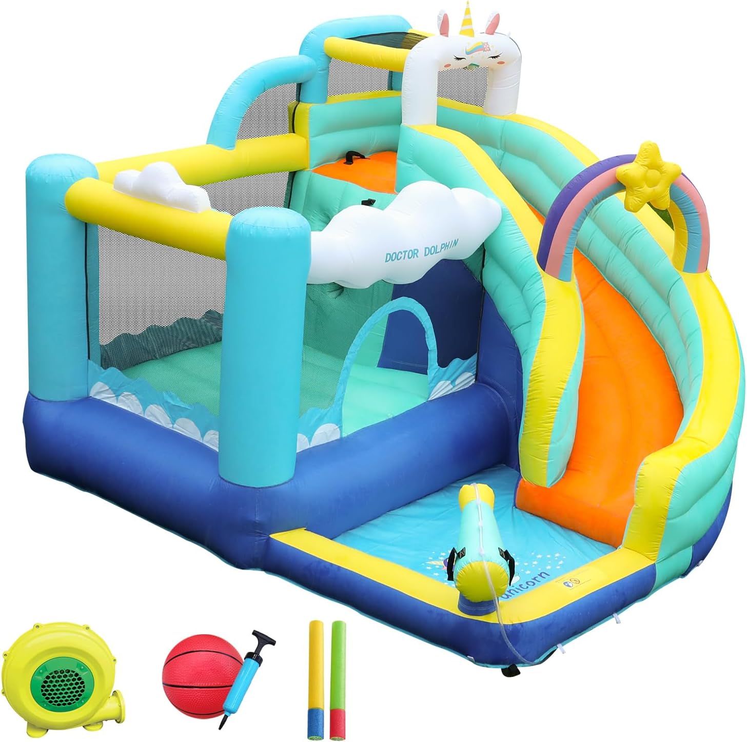 Flobo Unicorn Bouncy Castle for Kids 320 x 290 x 235cm