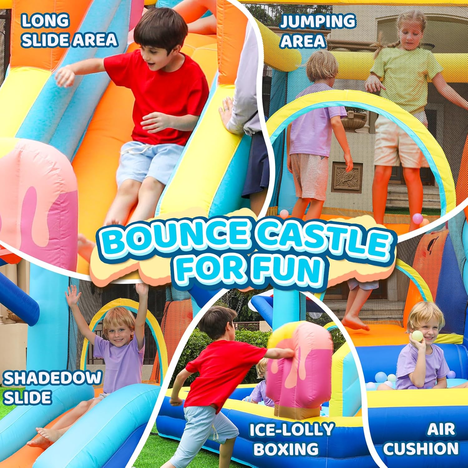 Flobo Water Park Bouncy House Castle for kids 343 x 320 x 235cm