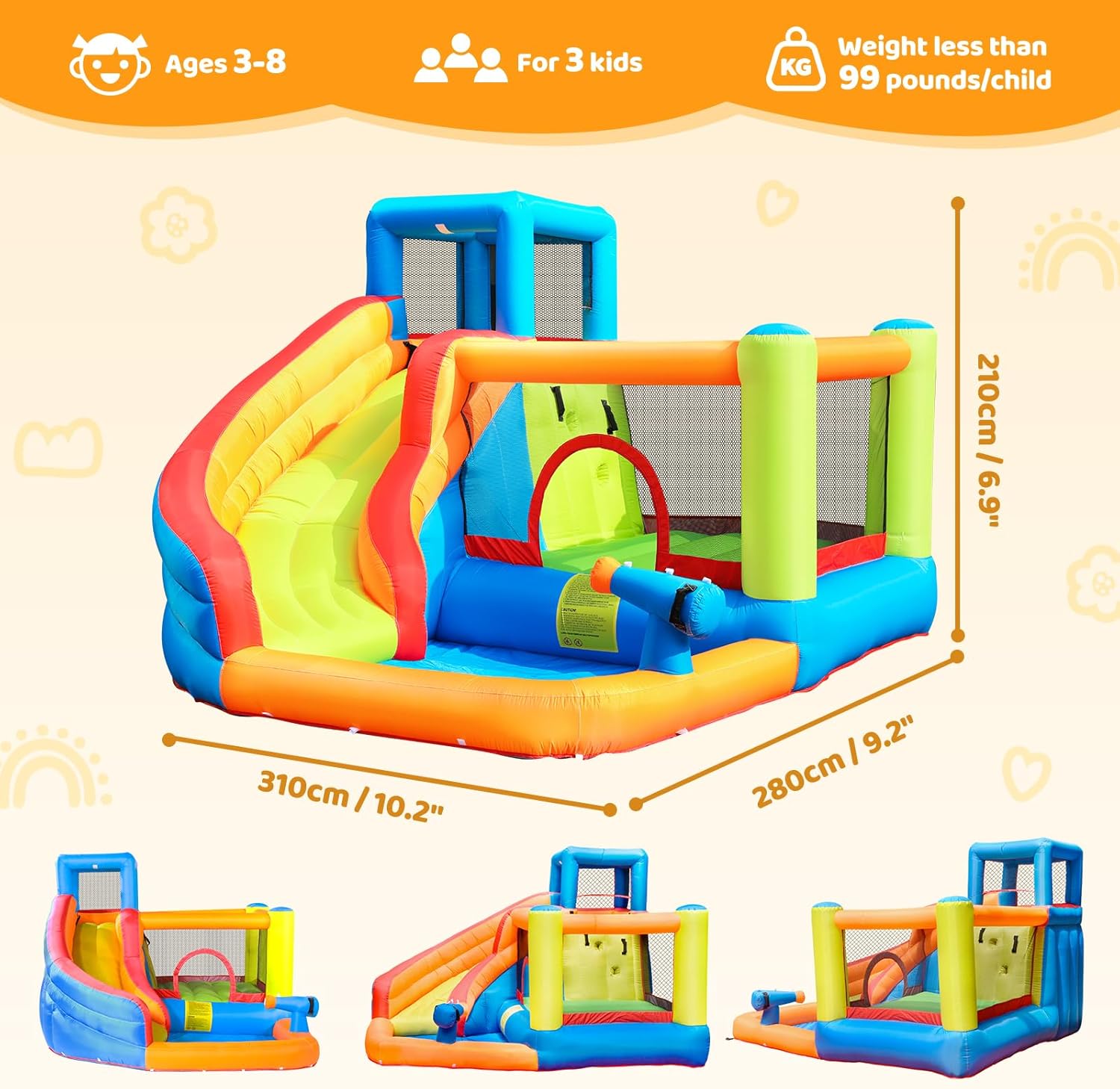 Flobo Water Park Bouncy House Castle for kids  325 x 283 x 210cm