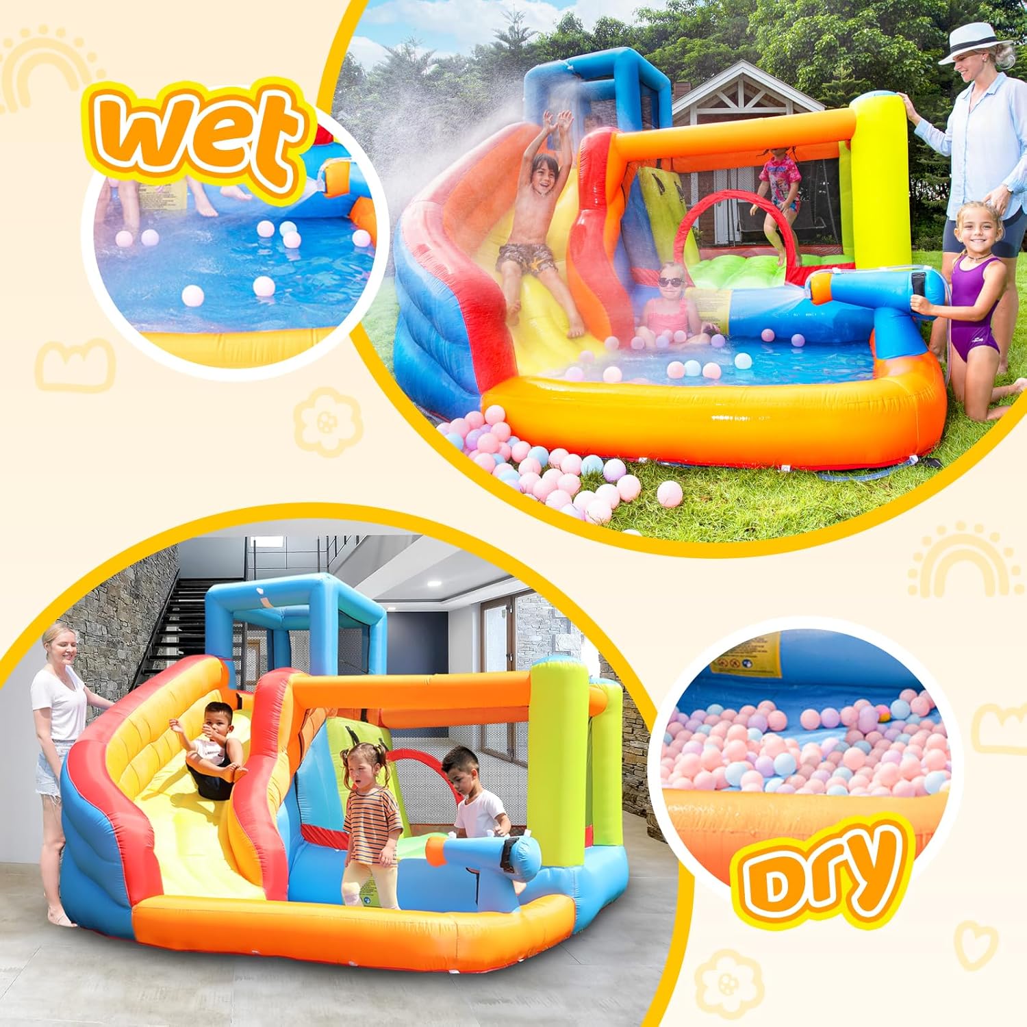 Flobo Water Park Bouncy House Castle for kids  325 x 283 x 210cm
