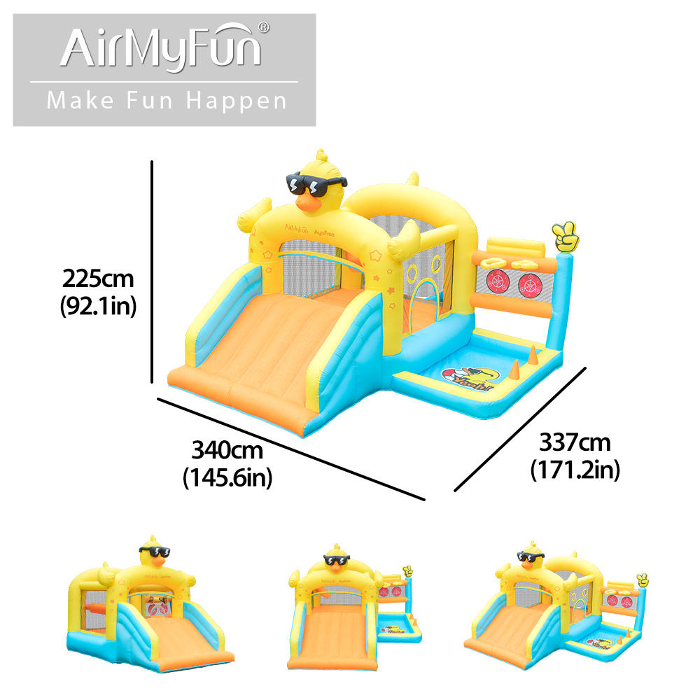 Flobo Little Duckling Bouncy House Castle for kids 340 x 337 x 225cm