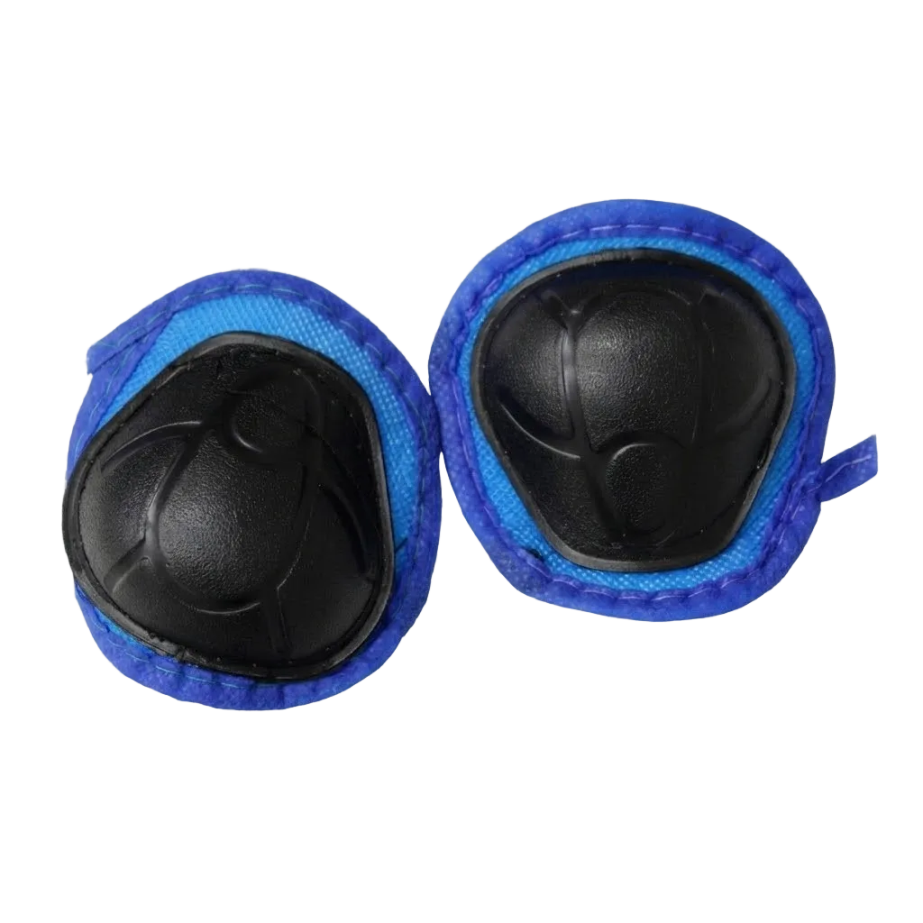 Pair of blue protective knee pads on a transparent background