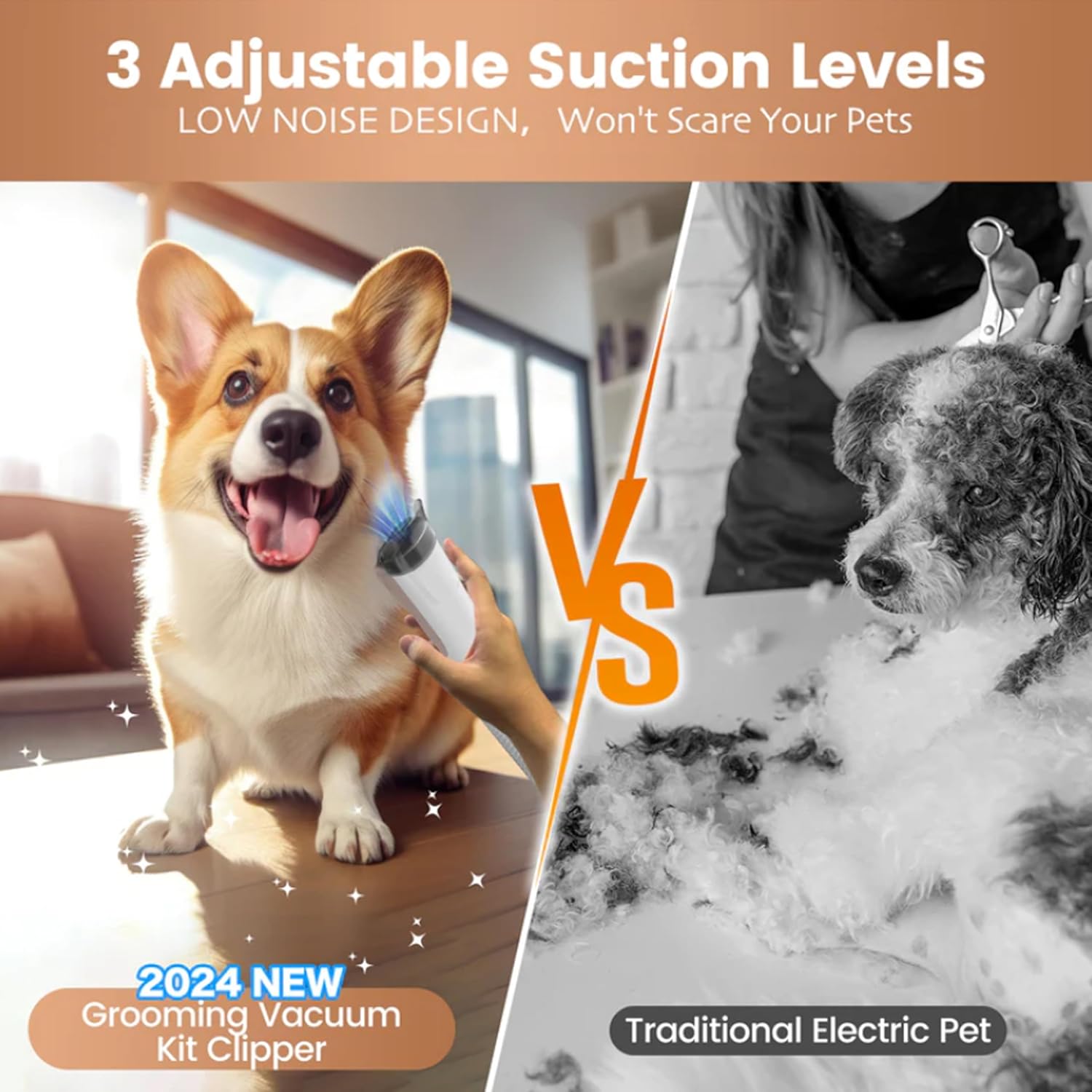 5-in-1 Pet Grooming Vacuum Kit for Dogs & Cats (PG50)