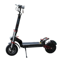 Black electric scooter on a white background